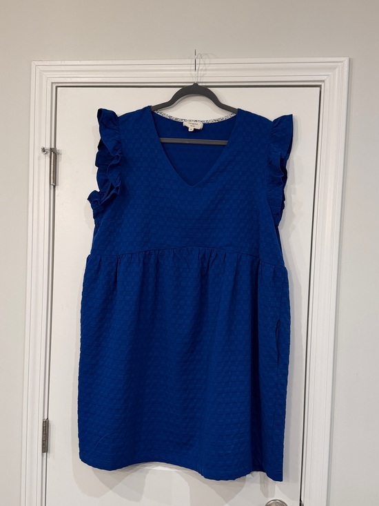Umgee Dresses & Skirts - Umgee Cobalt Blue Ruffle Sleeve V-Neck Mini Dress